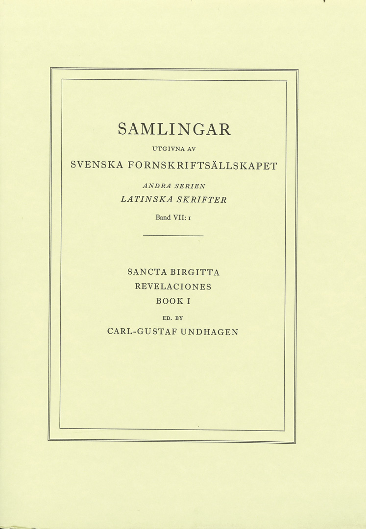 Sancta Birgitta: Revelaciones. Book 1