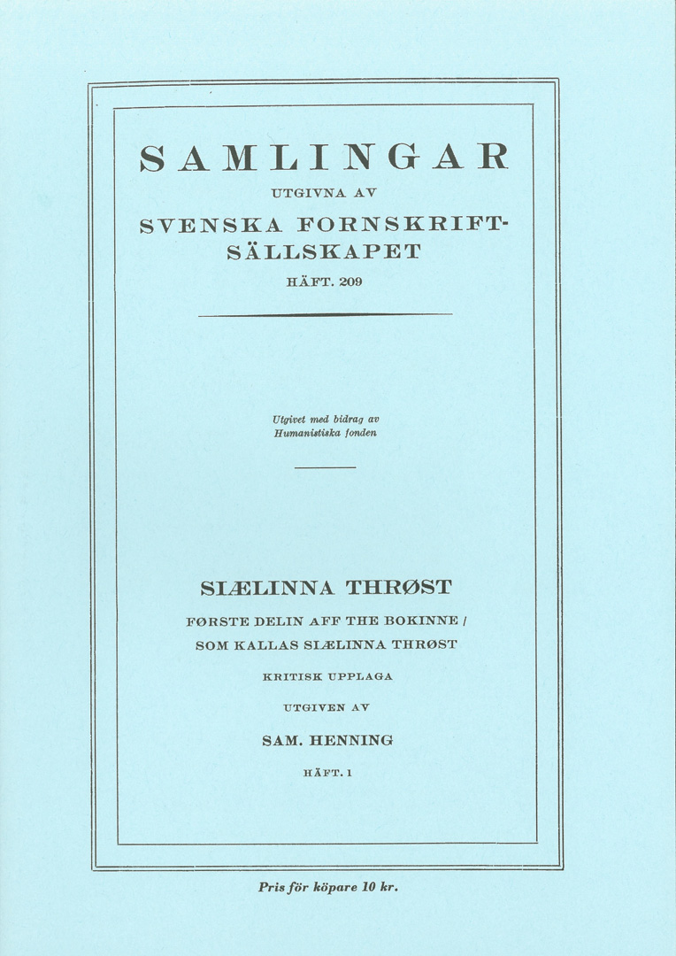 Siælinna thrøst. Første delin aff the bokinne / som kallas Siælinna thrøst (3 häften)