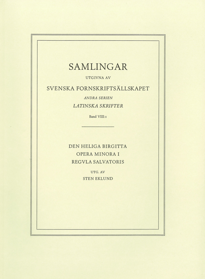 Sancta Birgitta: Opera minora 1
