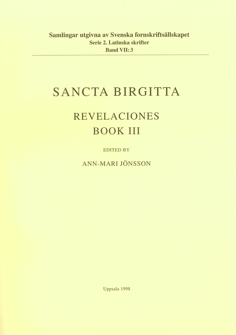 Sancta Birgitta: Revelaciones. Book 3