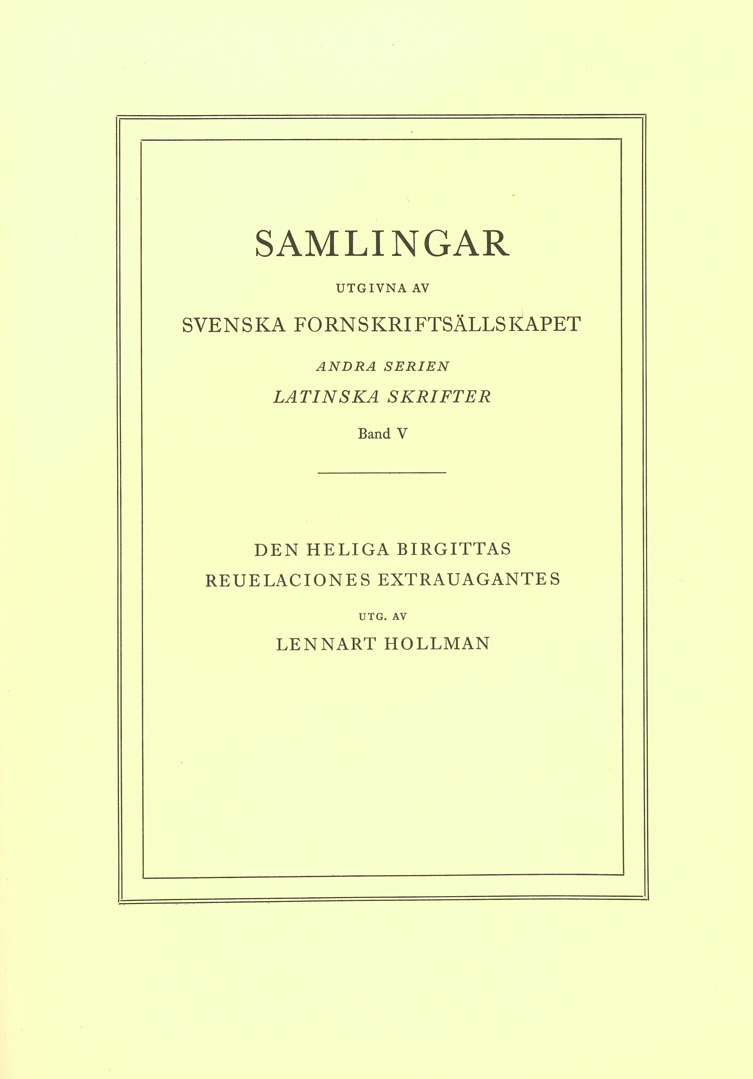 Den heliga Birgittas Reuelaciones extrauagantes