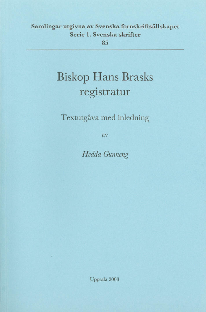 Biskop Hans Brasks registratur