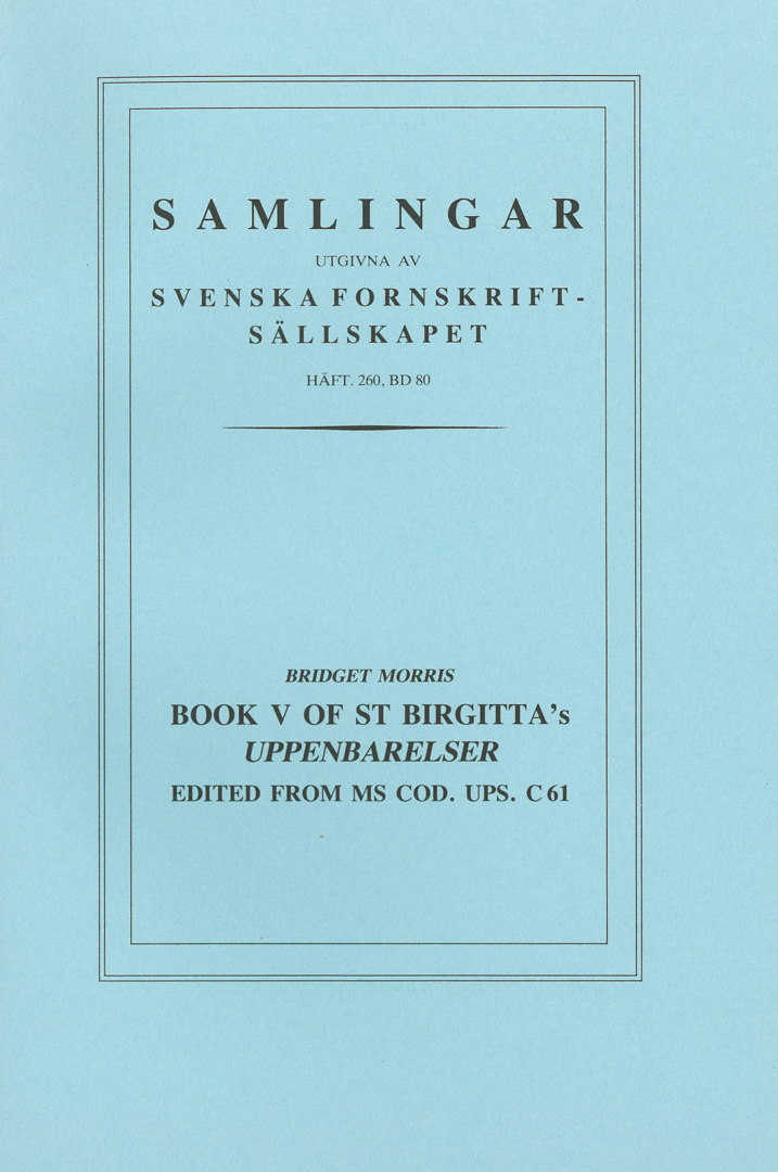 Book V of St Birgitta’s Uppenbarelser