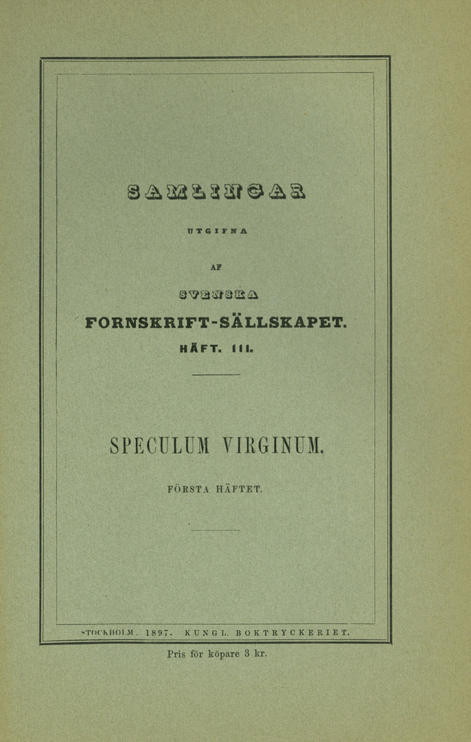 Speculum virginum – Jungfruspegel (3 häften)