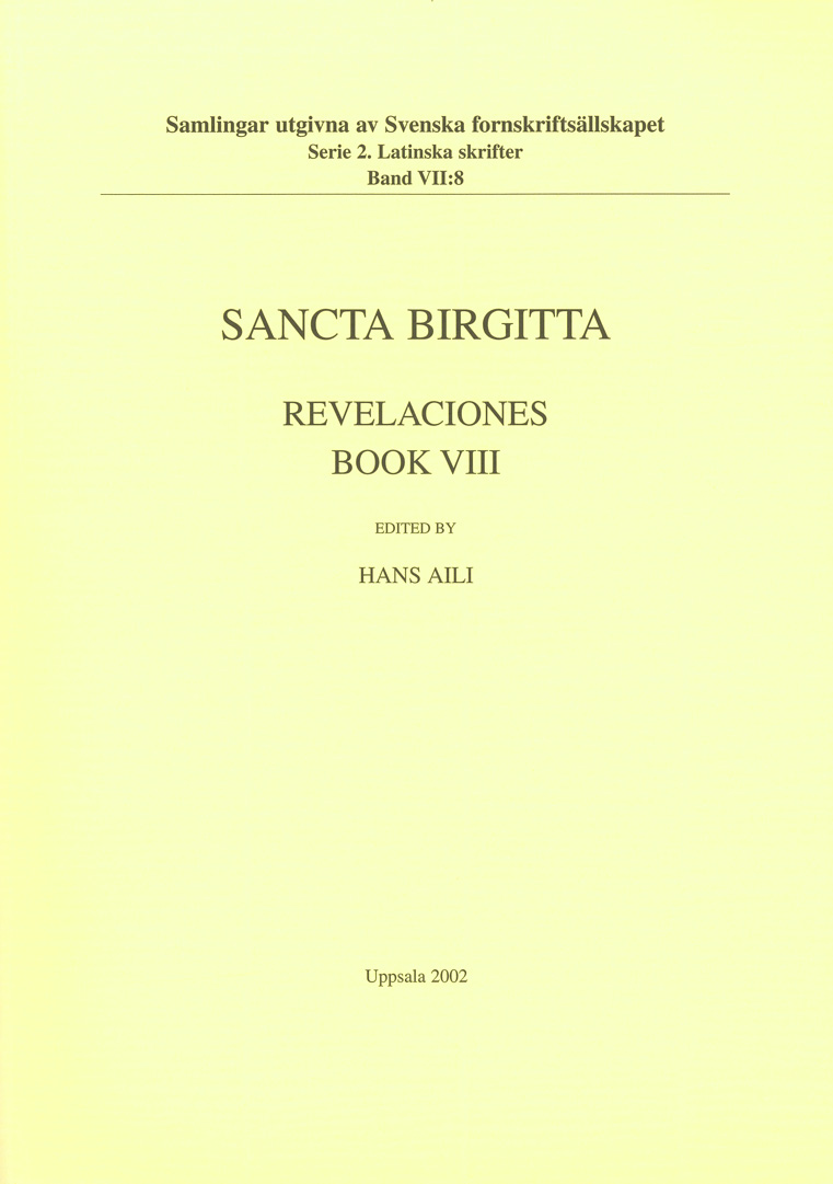 Sancta Birgitta: Revelaciones. Book 8